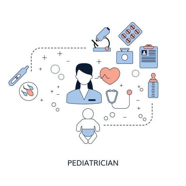 Pediatrics concept vector illustration. — 스톡 벡터