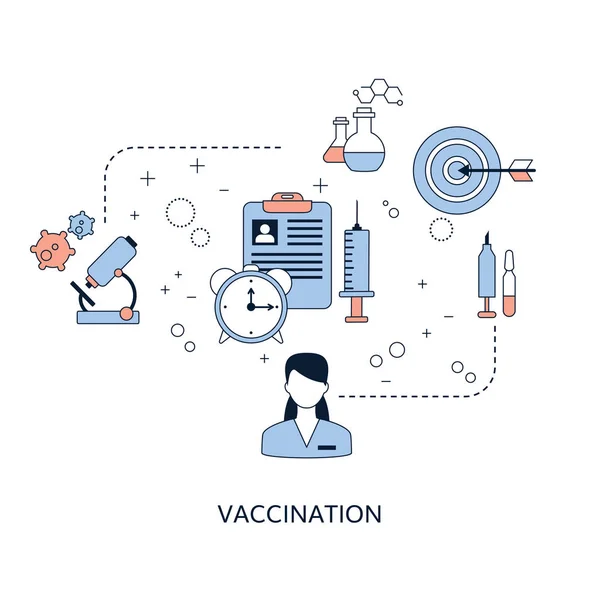 Tempo per la vaccinazione. — Vettoriale Stock