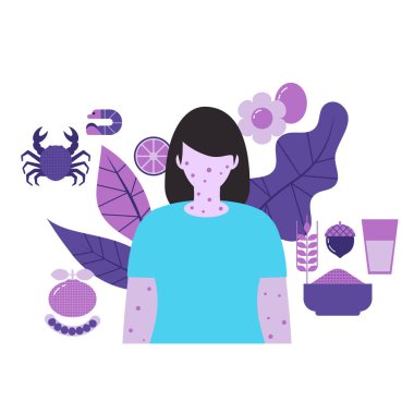 Gıda alerjisi konsept vektör çizimi.