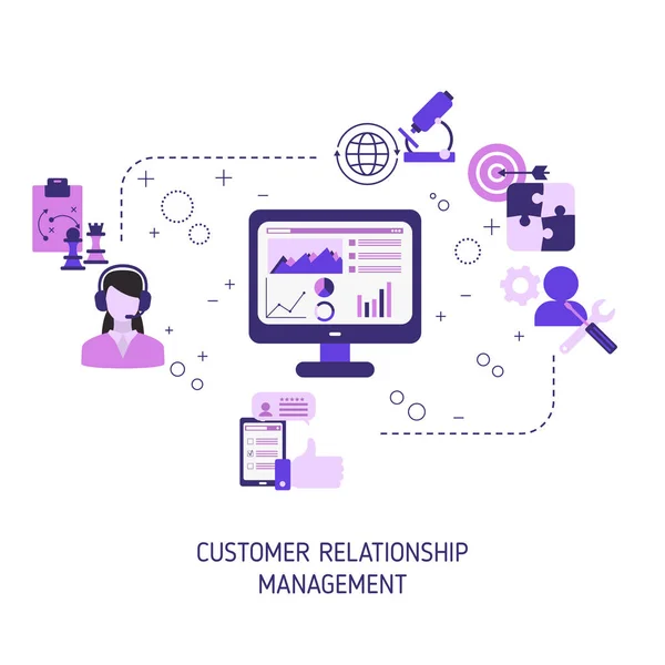 Customer Relationship Management Vektor Konzept — Stockvektor