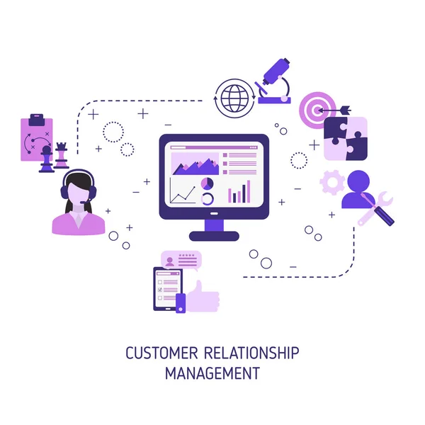 Gestion de la relation client concept vectoriel — Image vectorielle