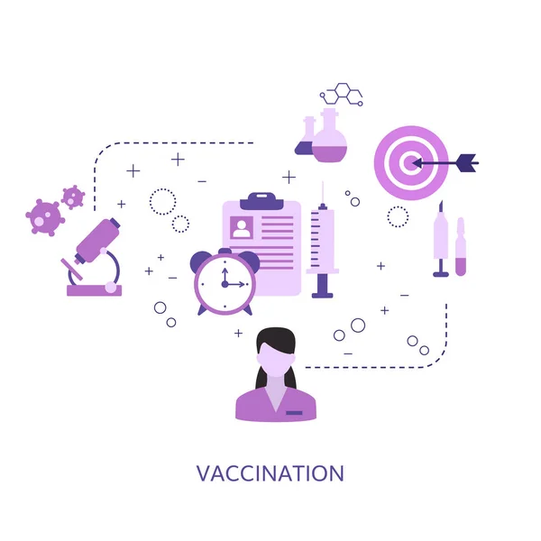 Tiempo para vacunar. — Vector de stock