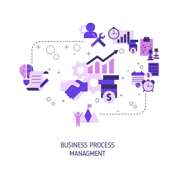 Koncepcja zarządzania procesami biznesowymi — Wektor stockowy