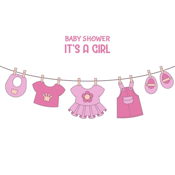 Baby shower inbjudan kort — Stock vektor