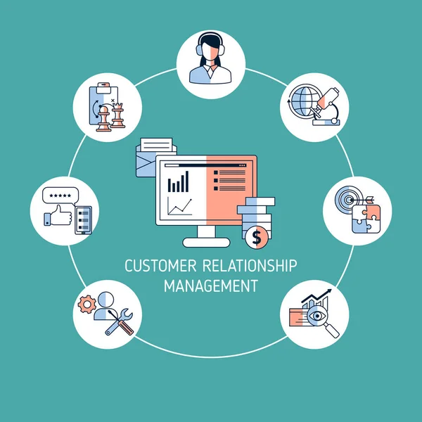 Customer relationship management vector concept — Stock Vector