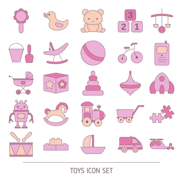 Conjunto Brinquedos Bebê Para Menina Ilustração Vetorial —  Vetores de Stock