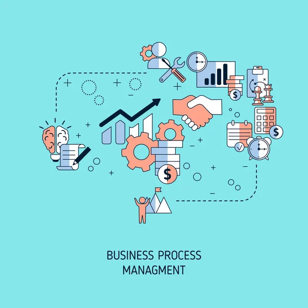 Geschäftsprozessmanagement Konzept Vektorillustration — Stockvektor