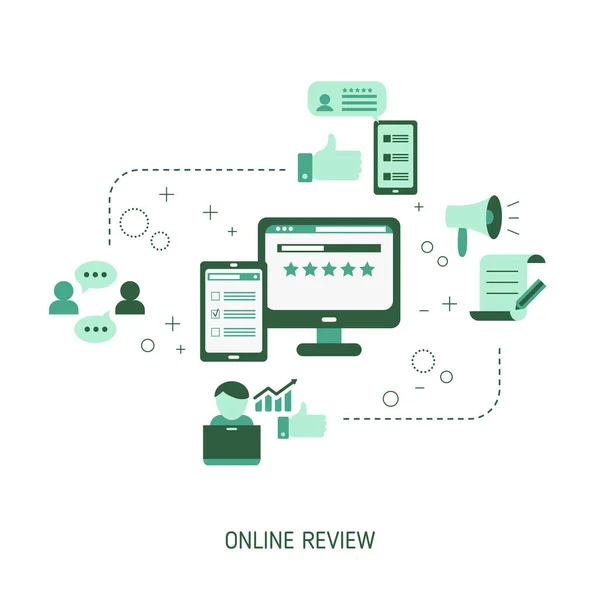 User Online Reviews Concept Vector Illustration — Stock Vector