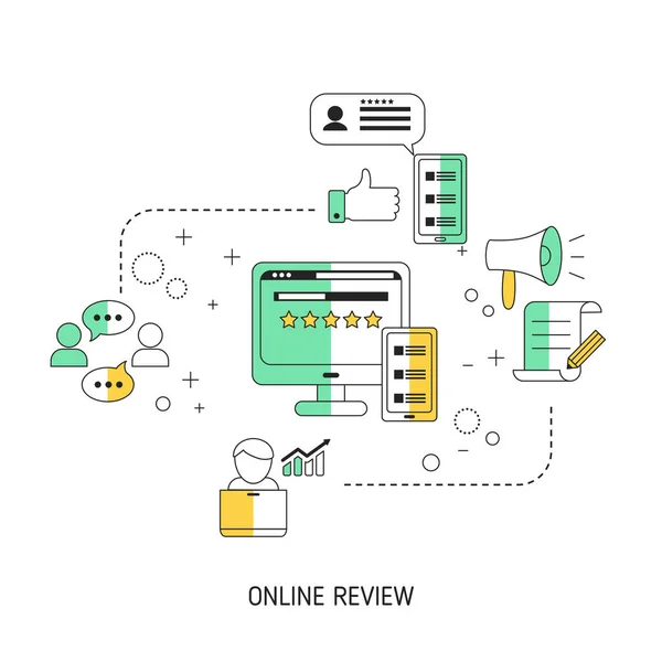 User Online Reviews Concept Vector Illustration — Stock Vector