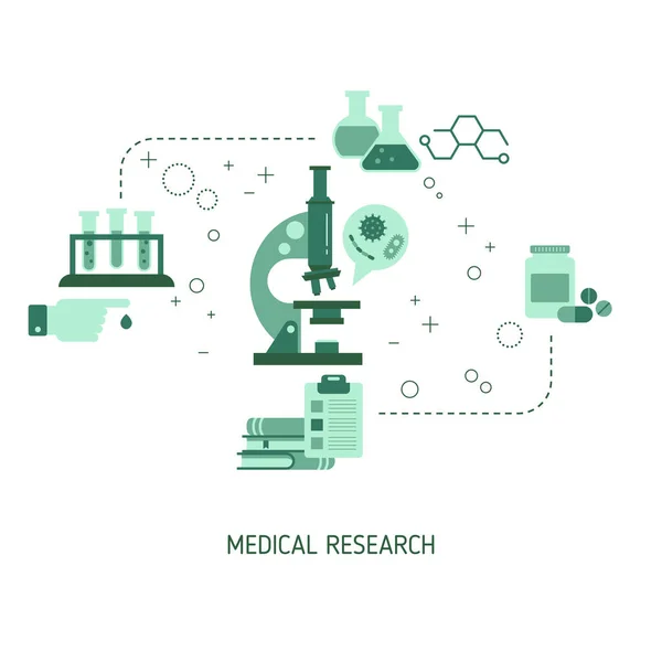 Concepto Salud Investigación Médica Ilustración Vectorial — Vector de stock