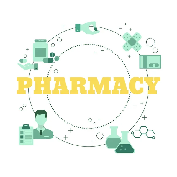 Concepto Farmacia Ilustración Vectorial Para Sitio Web Aplicación Banner Etc — Vector de stock