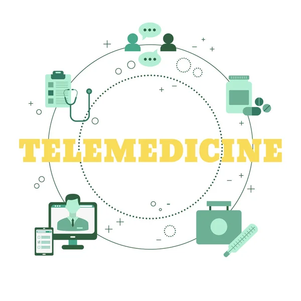 Dottore Online Concetto Consulenza Sanitaria Telemedicina Illustrazione Vettoriale Sito Web — Vettoriale Stock