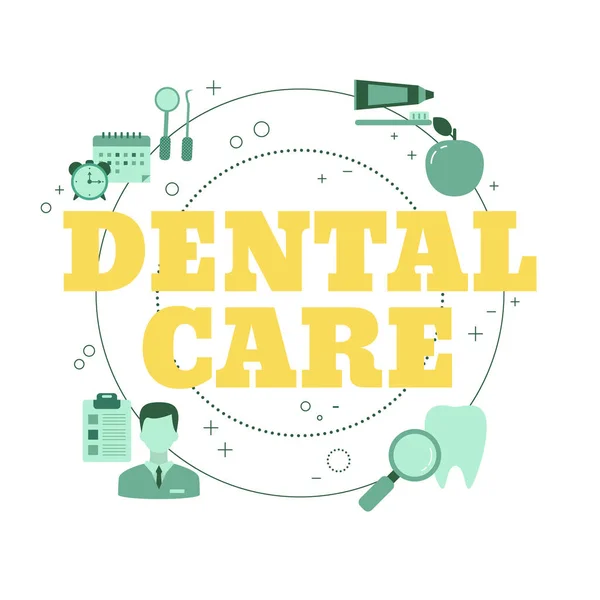 Concepto Cuidado Dental Ilustración Vectorial Para Sitio Web Aplicación Banner — Archivo Imágenes Vectoriales