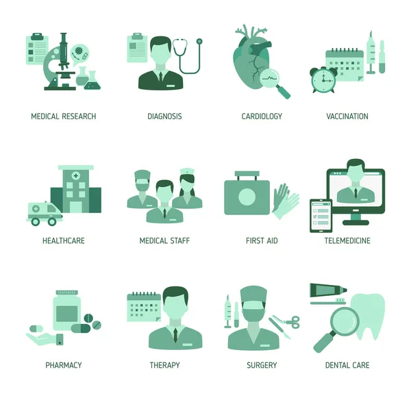 Medical Healthcare Set Vector Icons Medical Research Health Care Health — Stock Vector