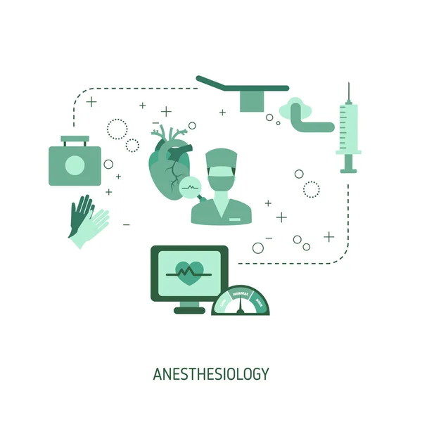 Концепция Анестезиологии Векторная Иллюстрация Веб Сайта Приложения Баннера — стоковый вектор
