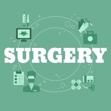 Cerrahi Konsepti. Web sitesi, uygulama, pankart vs. için vektör illüstrasyonu.