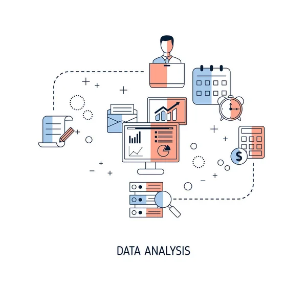 Datenanalyse Konzept Vektor Illustration Für Website App Banner Usw — Stockvektor