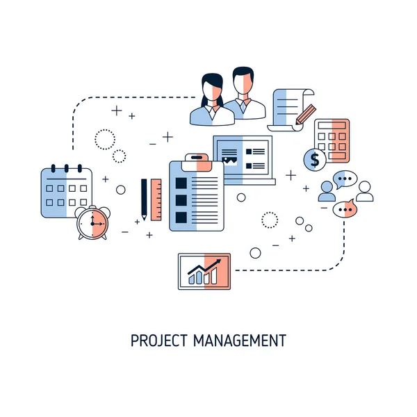 Project Management Concept Vector Illustration Website App Banner Etc — Stock Vector