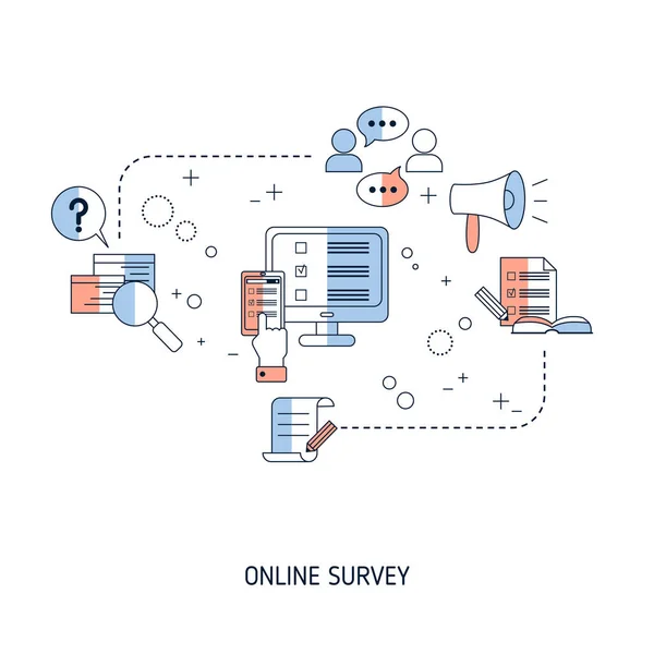 Online Survey Concept Vector Illustration Website App Banner Etc — Stock Vector