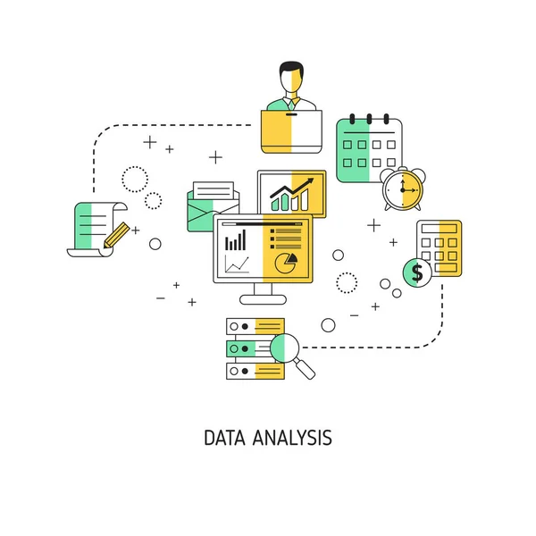 Concepto Análisis Datos Ilustración Vectorial Para Sitio Web Aplicación Banner — Vector de stock