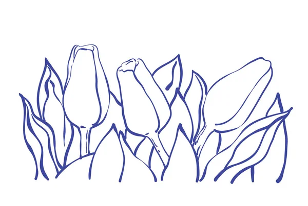 Romantiska vektor tulip sammansättning — Stock vektor