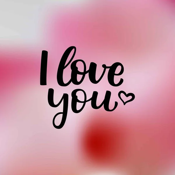 Hand getekend vector belettering I Love You en hartje — Stockvector