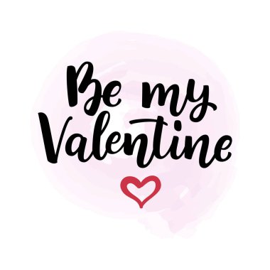 Elle çizilmiş vektör My Valentine olması ve kalp yazı 