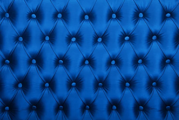 Blauwe capitone getuft stof bekleding textuur — Stockfoto