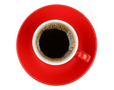 Americano kahve beyaz izole kırmızı Kupası