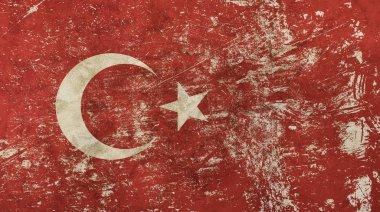 Türkiye Cumhuriyeti bayrağı eski grunge vintage soluk