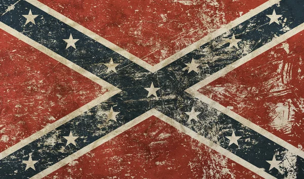 Old grunge American US confederate flag — Stock Photo, Image