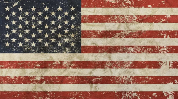 Oude grunge vintage verschoten ons Amerikaanse vlag — Stockfoto