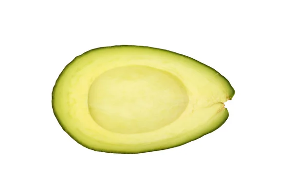 Avocado fresco verde maturo isolato su bianco — Foto Stock