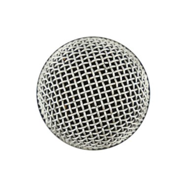 Üstten Görünüm üzerinde beyaz izole kapatmak mikrofonu