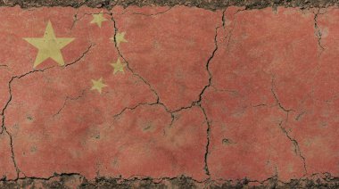 Çin Cumhuriyeti bayrağı eski grunge vintage soluk 