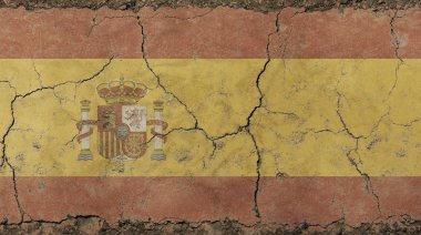 Eski grunge vintage İspanya İngiltere bayrağı soluk