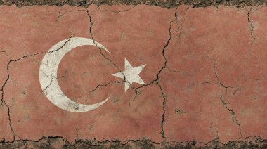 Türkiye Cumhuriyeti bayrağı eski grunge vintage soluk