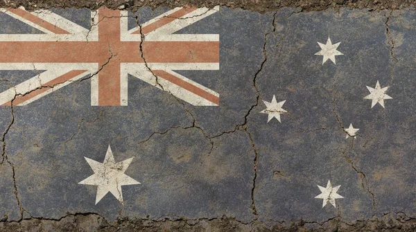 Antiguo grunge vintage descolorida bandera de Australia — Foto de Stock