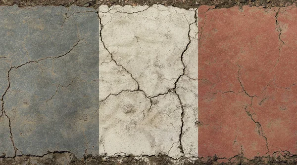 Antiguo grunge vintage desvanecido bandera de la república de Francia —  Fotos de Stock