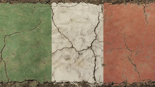 Velho grunge vintage desbotada bandeira da Itália — Fotografia de Stock