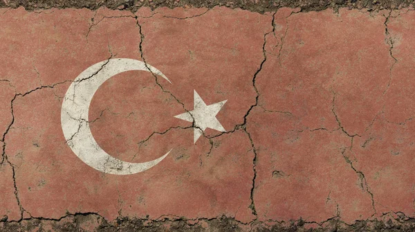 Vecchio grunge vintage sbiadito bandiera della Repubblica di Turchia — Foto Stock
