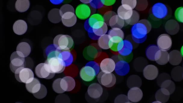 Mehrfarbige festliche Lichter Bokeh Hintergrund — Stockvideo