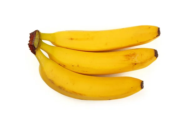 Куча желтых бананов, изолированных на белом — стоковое фото