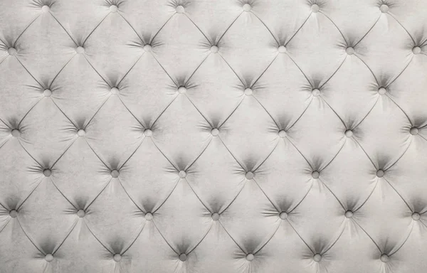 White capitone tufted fabric upholstery texture — Stock Photo, Image