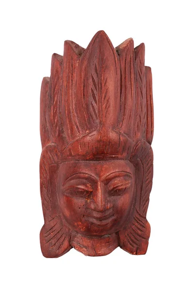 Máscara Sri Lanka tallada en madera aislada en blanco —  Fotos de Stock
