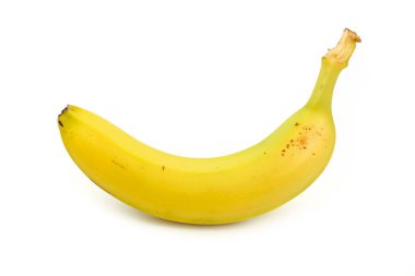 bir olgun sarı muz üzerinde beyaz izole