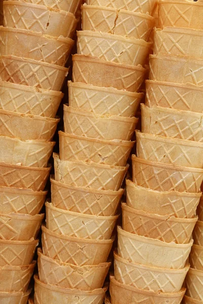 Wafer glass cone kornett koppar närbild — Stockfoto