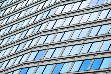 Modern iş ofis binası mavi cam pencere