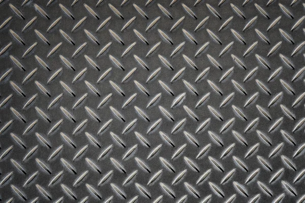 アンチ スリップ ダイヤモンド パターンを持つ灰色の金属板 — ストック写真