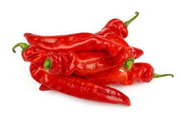 Beyaz izole kırmızı kırmızı biber biber yakın çekim